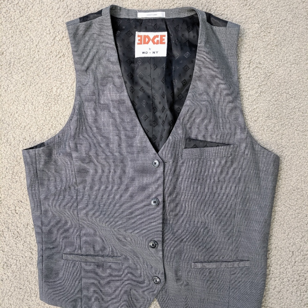 Edge By WD-NY Men's Gray and Black Vest